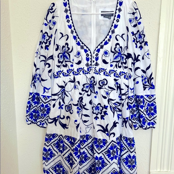 Anthropologie Dresses & Skirts - Hand Embroidered Periwinkle Sweetheart Dress